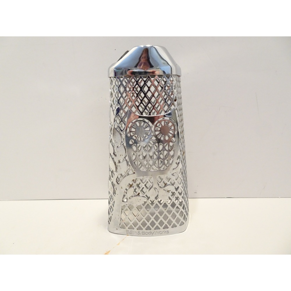 Bath & Body Works Silver Owl Foaming Hand Soap Sleeve Holder Metal Lattice